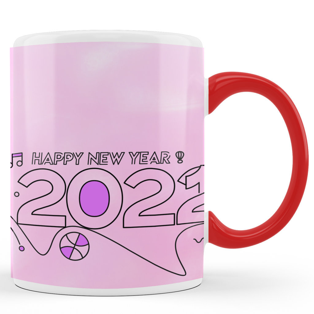 Happy New Year Graphics  | Happy New Year 2022 Mug | 325 Ml | Printed Ceramic Coffee Mug